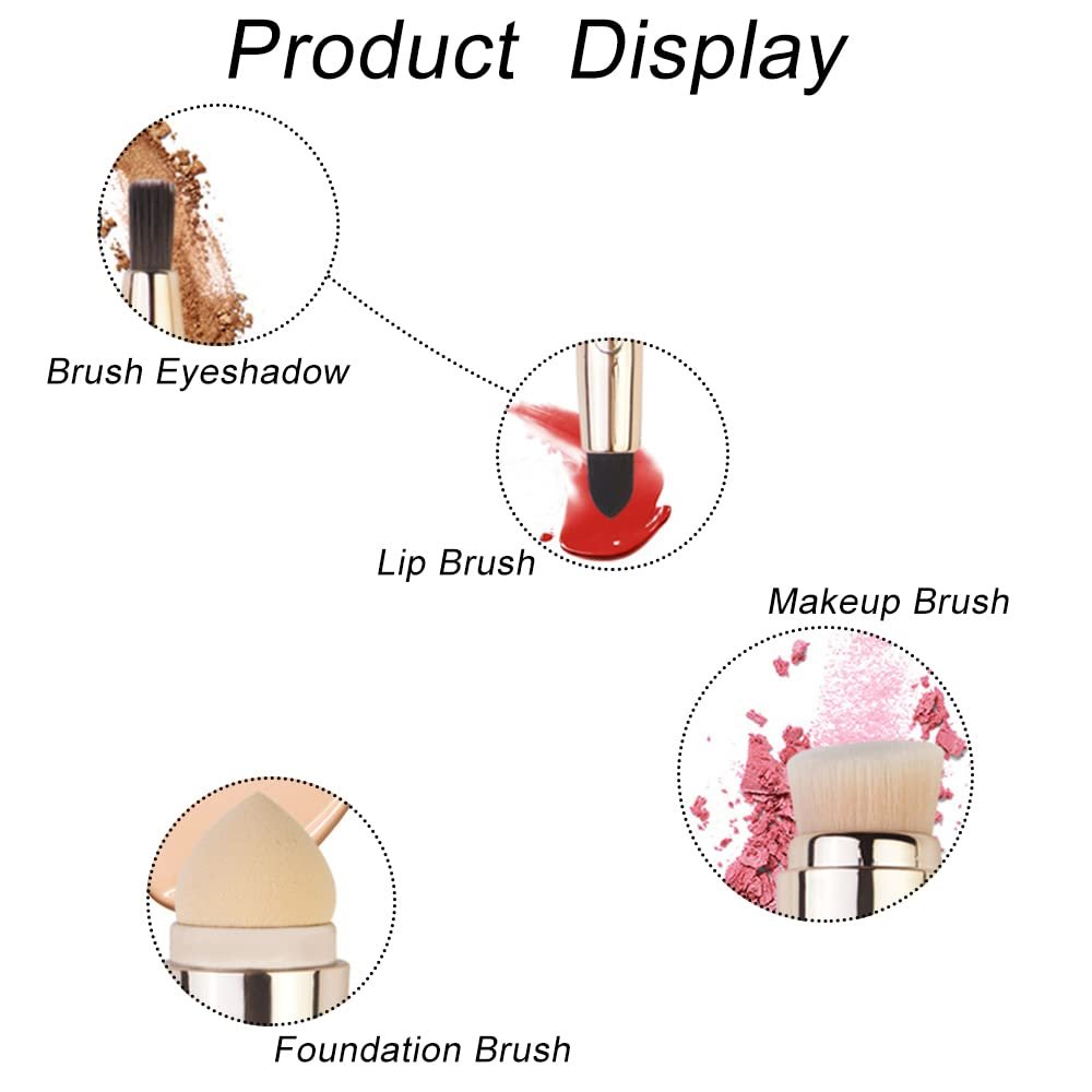 RUOGUWUYE 4-in-1 Makeup Brush Set - Soft Synthetic Foundation, Eye, Lip & Face Brush - görsel 5