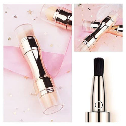 RUOGUWUYE 4-in-1 Makeup Brush Set - Soft Synthetic Foundation, Eye, Lip & Face Brush