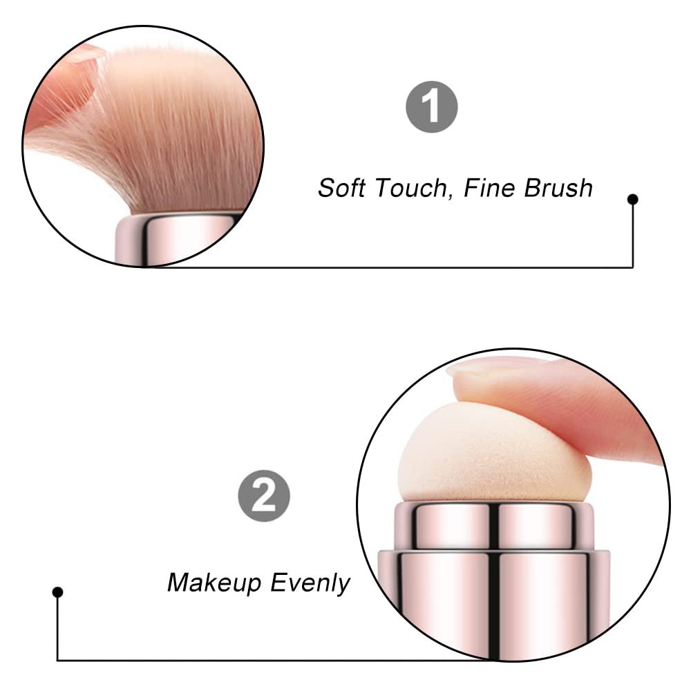 RUOGUWUYE 4-in-1 Makeup Brush Set - Soft Synthetic Foundation, Eye, Lip & Face Brush - görsel 7