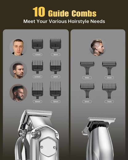 Romanda Cordless Hair Clippers and Trimmers Set for Men – Professional Barber Clippers Kit with Stainless Steel Blades Avelisse