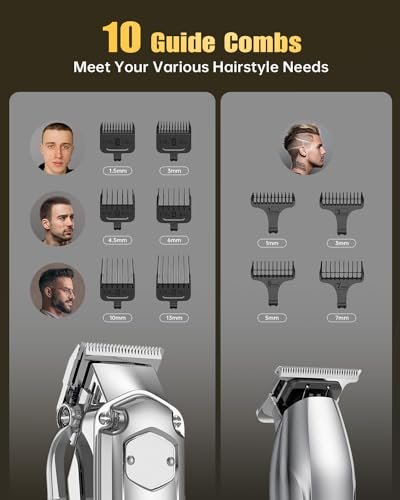 Romanda Cordless Hair Clippers and Trimmers Set for Men – Professional Barber Clippers Kit with Stainless Steel Blades Avelisse