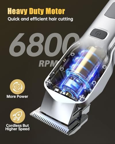 Romanda Cordless Hair Clippers and Trimmers Set for Men – Professional Barber Clippers Kit with Stainless Steel Blades Avelisse