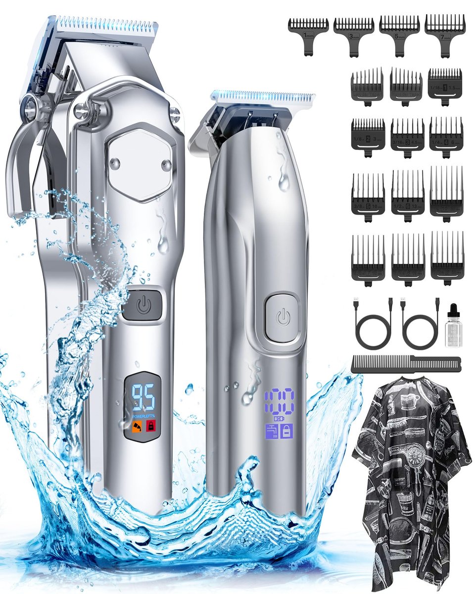 Romanda Cordless Hair Clippers and Trimmers Set for Men – Professional Barber Clippers Kit with Stainless Steel Blades Avelisse