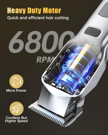 Romanda Cordless Hair Clippers and Trimmers Set for Men – Professional Barber Clippers Kit with Stainless Steel Blades Avelisse