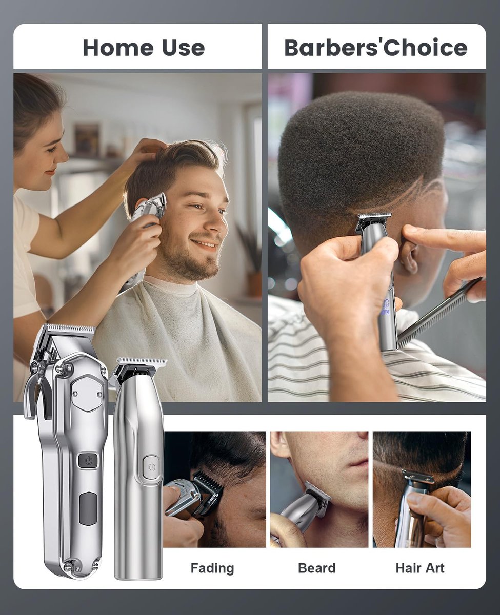 Romanda Cordless Hair Clippers and Trimmers Set for Men – Professional Barber Clippers Kit with Stainless Steel Blades Avelisse