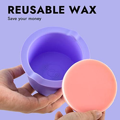 Silicone Wax Warmer Liner 14oz Pot Liner for Waxing Replacement - Microwave Safe, Easy to Clean, Reusable 3-Pack, Non-Stick Wax Silicone Bowl (Diameter 9cm) Avelisse
