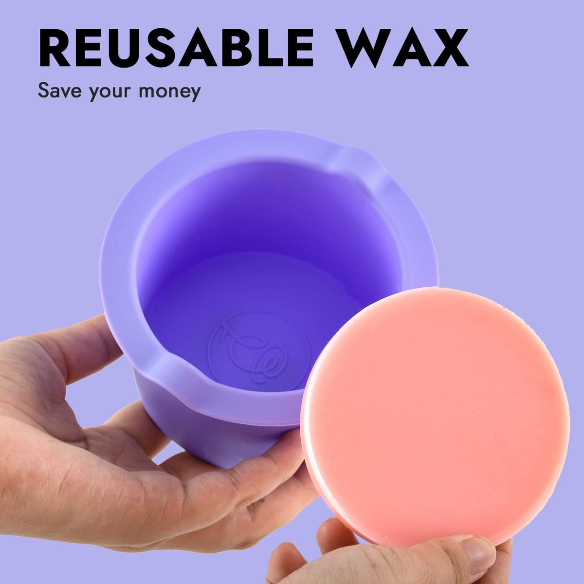 Silicone Wax Warmer Liner 14oz Pot Liner for Waxing Replacement - Microwave Safe, Easy to Clean, Reusable 3-Pack, Non-Stick Wax Silicone Bowl (Diameter 9cm) Avelisse