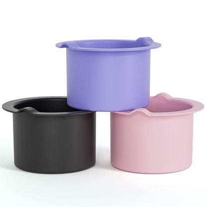 Silicone Wax Warmer Liner 14oz Pot Liner for Waxing Replacement - Microwave Safe, Easy to Clean, Reusable 3-Pack, Non-Stick Wax Silicone Bowl (Diameter 9cm) Avelisse