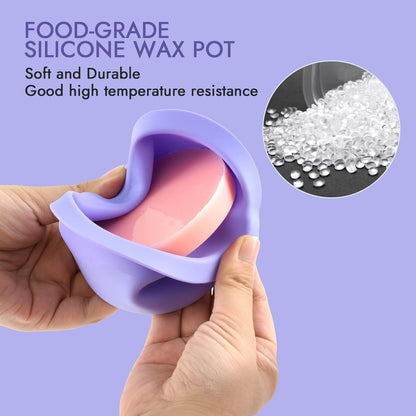 Silicone Wax Warmer Liner 14oz Pot Liner for Waxing Replacement - Microwave Safe, Easy to Clean, Reusable 3-Pack, Non-Stick Wax Silicone Bowl (Diameter 9cm) Avelisse