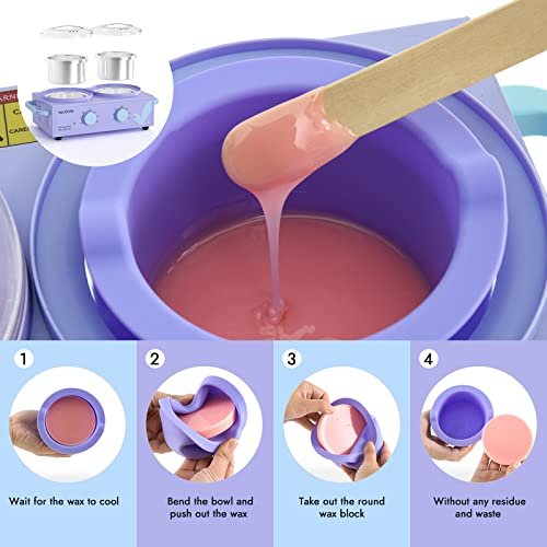 Silicone Wax Warmer Liner 14oz Pot Liner for Waxing Replacement - Microwave Safe, Easy to Clean, Reusable 3-Pack, Non-Stick Wax Silicone Bowl (Diameter 9cm) Avelisse