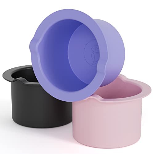 Silicone Wax Warmer Liner 14oz Pot Liner for Waxing Replacement - Microwave Safe, Easy to Clean, Reusable 3-Pack, Non-Stick Wax Silicone Bowl (Diameter 9cm) Avelisse