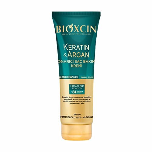 BIOXCIN Keratin Argan Repair Hair Care Cream for Worn and Damaged Hair - 250 ml - görsel 2
