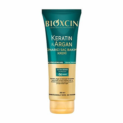 BIOXCIN Keratin Argan Repair Hair Care Cream for Worn and Damaged Hair - 250 ml