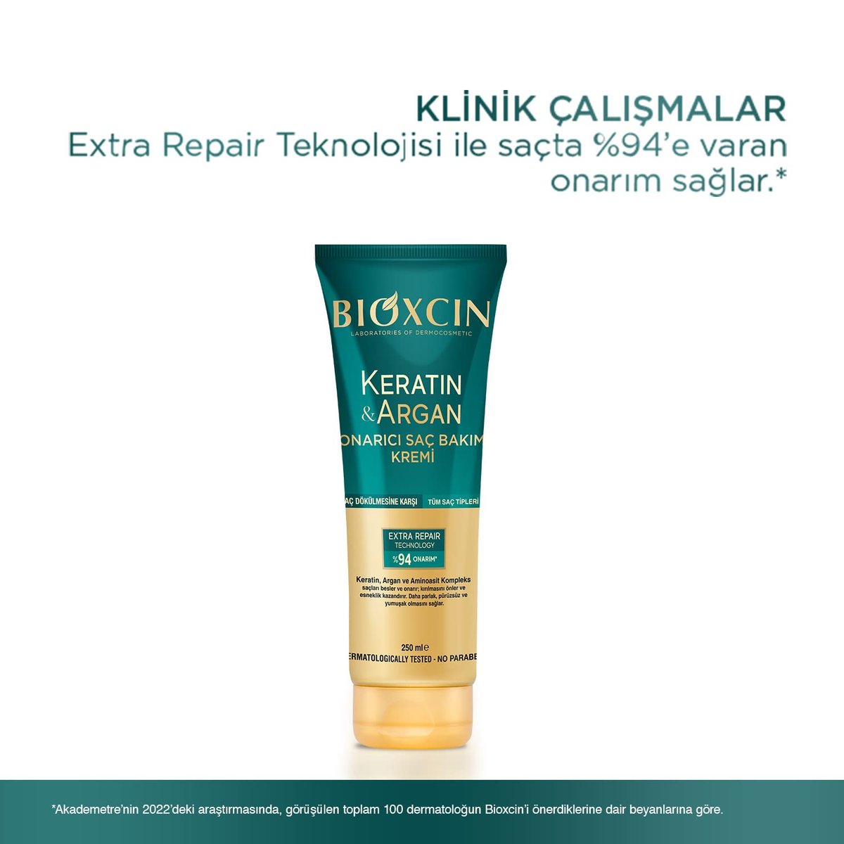 BIOXCIN Keratin Argan Repair Hair Care Cream for Worn and Damaged Hair - 250 ml - görsel 9