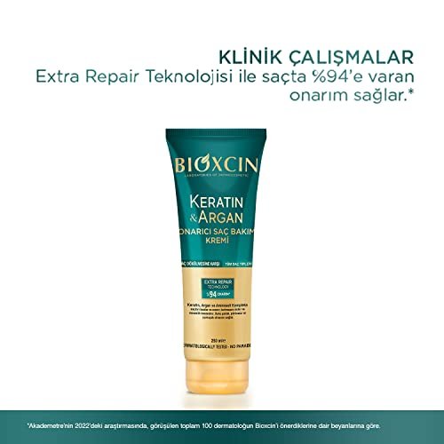 BIOXCIN Keratin Argan Repair Hair Care Cream for Worn and Damaged Hair - 250 ml - görsel 10