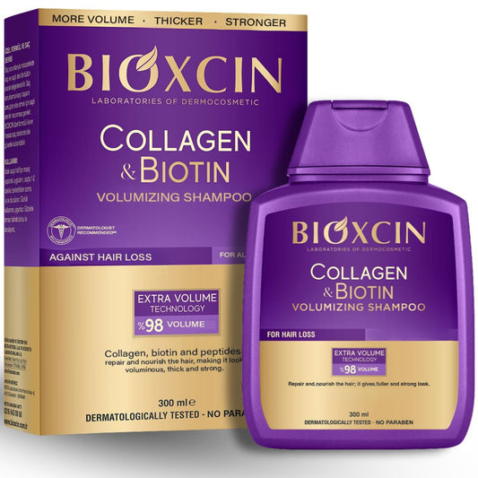 BIOXCIN Collagen Biotin Volumizing Shampoo for Thin and Weak Hair - Extra Volume Strength Sulfate-Free, 300 ml Avelisse