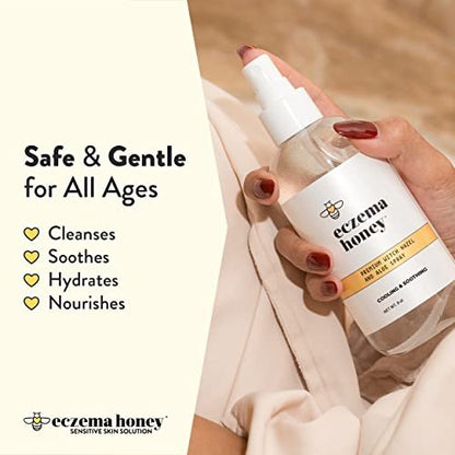 ECZEMA HONEY Premium Witch Hazel & Aloe Spray - Unscented Facial Mist, Moisturizer, Makeup Setting Spray & Aftershave, 8 oz Avelisse
