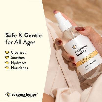 ECZEMA HONEY Premium Witch Hazel & Aloe Spray - Unscented Facial Mist, Moisturizer, Makeup Setting Spray & Aftershave, 8 oz Avelisse
