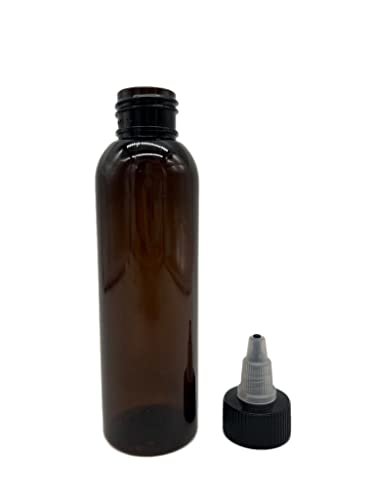 Natural Farms 4 oz Amber Cosmo BPA-Free Bottles - 8 Pack Empty Refillable Containers with Black/Natural Twist Open/Close Cap - Made in the USA - görsel 6