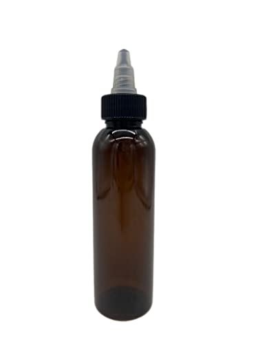 Natural Farms 4 oz Amber Cosmo BPA-Free Bottles - 8 Pack Empty Refillable Containers with Black/Natural Twist Open/Close Cap - Made in the USA - görsel 4