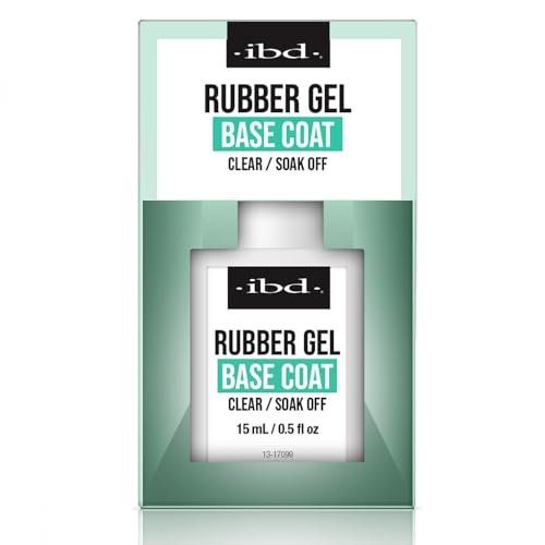 IBD Rubber Base Gel Nail Polish – Clear Soak-Off Builder Gel for Nail Strengthening & Breakage Prevention (0.5 fl oz) Avelisse