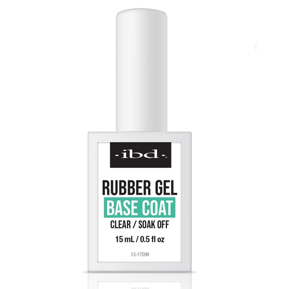 IBD Rubber Base Gel Nail Polish – Clear Soak-Off Builder Gel for Nail Strengthening & Breakage Prevention (0.5 fl oz) Avelisse