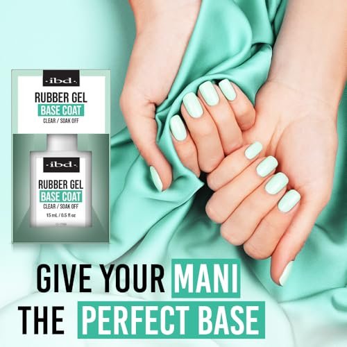 IBD Rubber Base Gel Nail Polish – Clear Soak-Off Builder Gel for Nail Strengthening & Breakage Prevention (0.5 fl oz) Avelisse