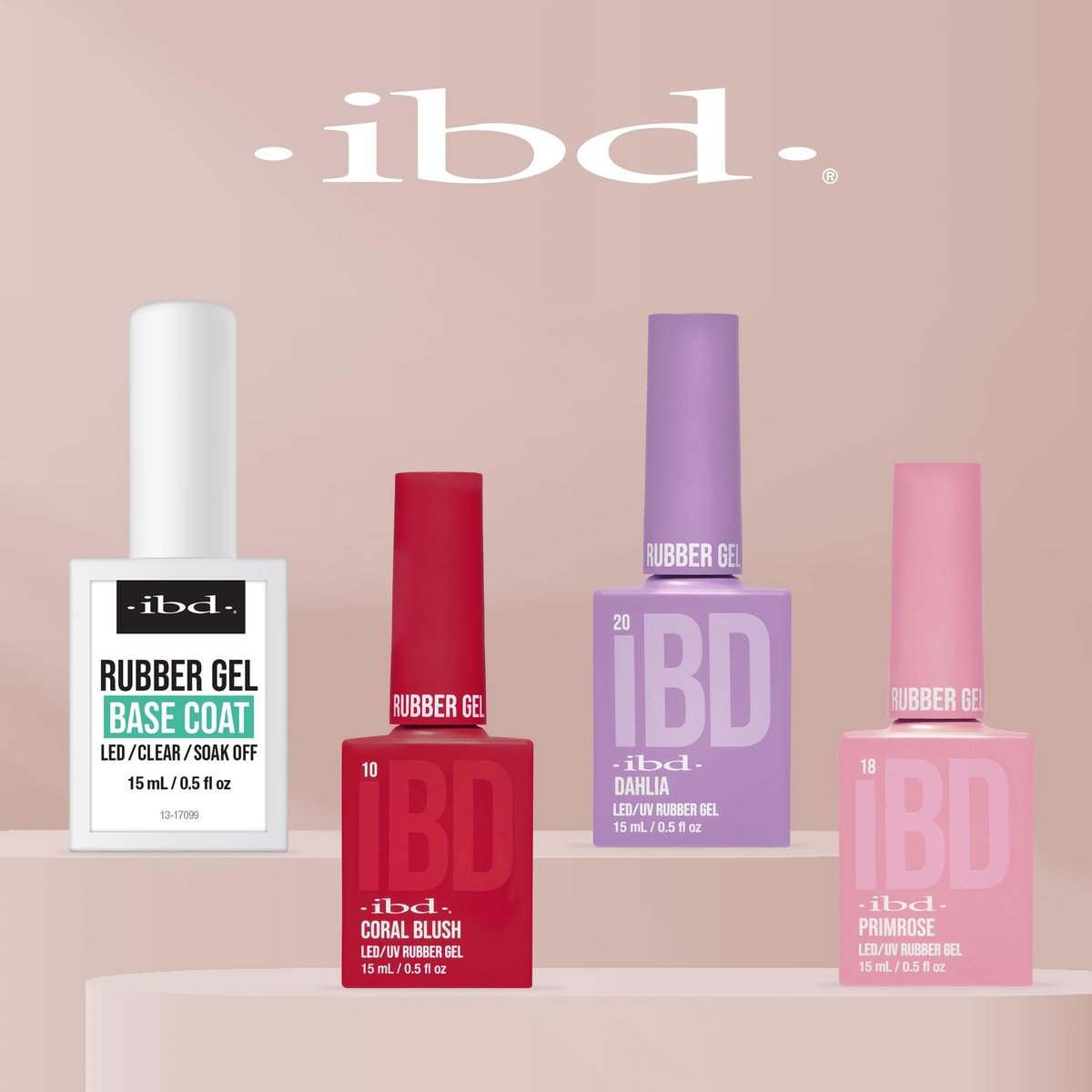 IBD Rubber Base Gel Nail Polish – Clear Soak-Off Builder Gel for Nail Strengthening & Breakage Prevention (0.5 fl oz) Avelisse