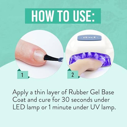IBD Rubber Base Gel Nail Polish – Clear Soak-Off Builder Gel for Nail Strengthening & Breakage Prevention (0.5 fl oz) Avelisse