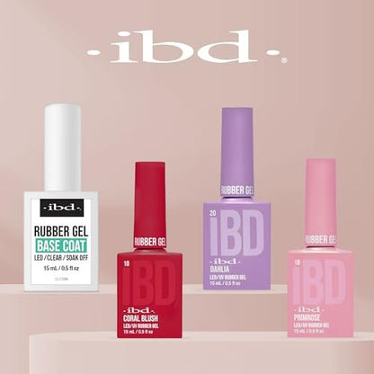 IBD Rubber Base Gel Nail Polish – Clear Soak-Off Builder Gel for Nail Strengthening & Breakage Prevention (0.5 fl oz) Avelisse