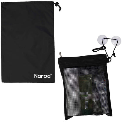 Naroa Waterproof Multifunctional Toiletry Shower Bag for Gym, Travel, Business – Foldable Portable Hanging Bathroom Mesh Caddy with Wet & Dry Storage Suction Hook Tote for Men Women