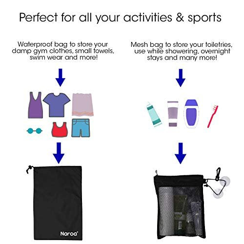 Naroa Waterproof Multifunctional Toiletry Shower Bag for Gym, Travel, Business – Foldable Portable Hanging Bathroom Mesh Caddy with Wet & Dry Storage Suction Hook Tote for Men Women - görsel 4