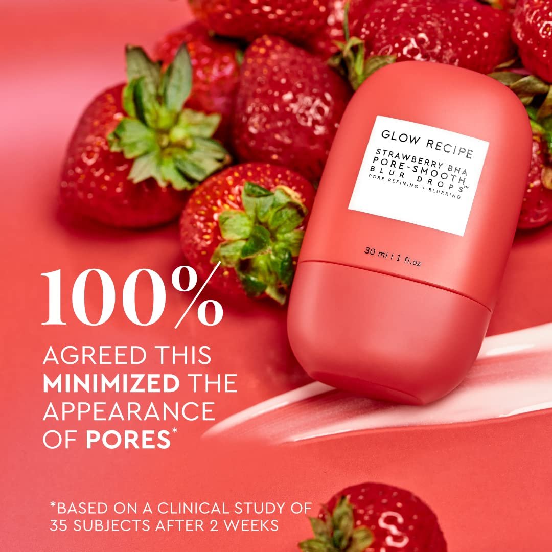 Glow Recipe Strawberry BHA Serum Primer - Silicone-Free Blurring Matte Primer with Salicylic Acid, Pore Minimizing, Oil Control, Smooth Texture (30ml) Avelisse