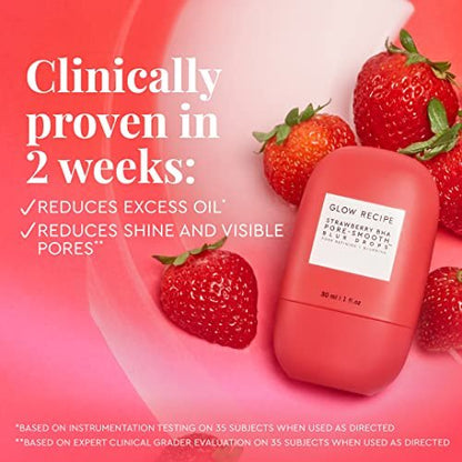 Glow Recipe Strawberry BHA Serum Primer - Silicone-Free Blurring Matte Primer with Salicylic Acid, Pore Minimizing, Oil Control, Smooth Texture (30ml) Avelisse