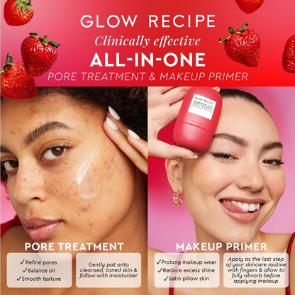 Glow Recipe Strawberry BHA Serum Primer - Silicone-Free Blurring Matte Primer with Salicylic Acid, Pore Minimizing, Oil Control, Smooth Texture (30ml) Avelisse