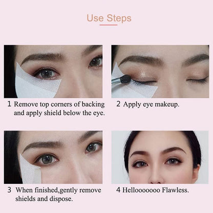 Faiteary 150-Piece Eyeshadow Shields - Lint-Free Gel Pad Under Patches for Eyelash Extensions, Eyeliner, Lip & Tinting Makeup