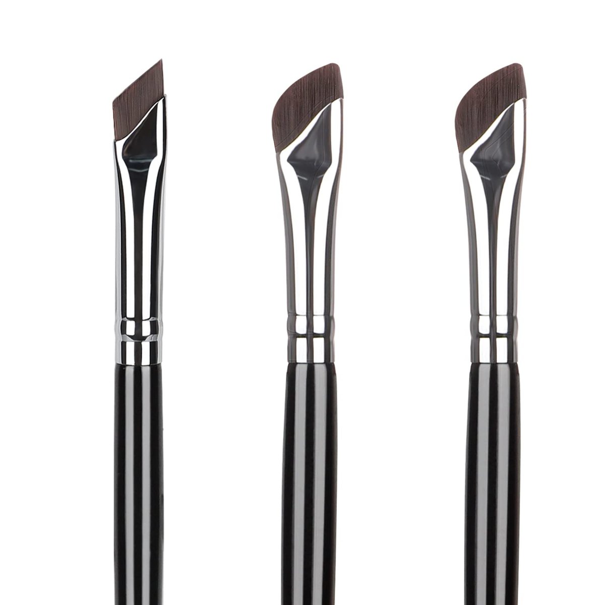 Etercycle 3-Piece Fine Angled Eyeliner Brush Set | Ultra-Thin Sickle Slanted Flat Angle for Precision Eyebrow, Eyeliner & Concealer - görsel 1
