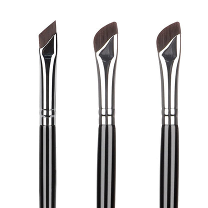 Etercycle 3-Piece Fine Angled Eyeliner Brush Set | Ultra-Thin Sickle Slanted Flat Angle for Precision Eyebrow, Eyeliner & Concealer