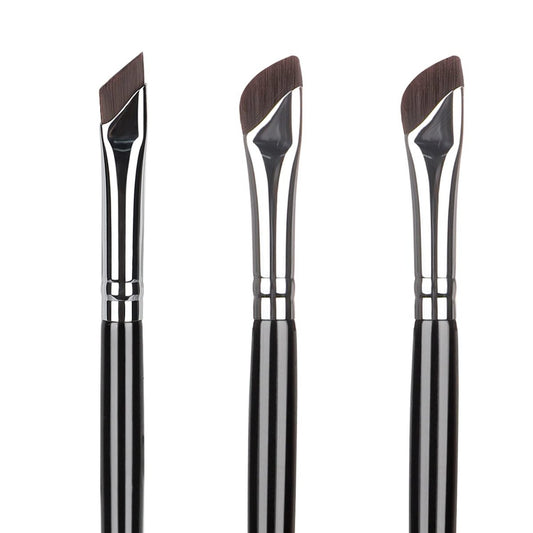 Etercycle 3-Piece Fine Angled Eyeliner Brush Set | Ultra-Thin Sickle Slanted Flat Angle for Precision Eyebrow, Eyeliner & Concealer
