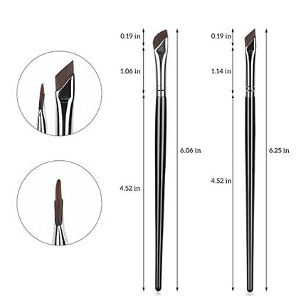 Etercycle 3-Piece Fine Angled Eyeliner Brush Set | Ultra-Thin Sickle Slanted Flat Angle for Precision Eyebrow, Eyeliner & Concealer