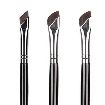 Etercycle 3-Piece Fine Angled Eyeliner Brush Set | Ultra-Thin Sickle Slanted Flat Angle for Precision Eyebrow, Eyeliner & Concealer