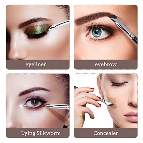 Etercycle 3-Piece Fine Angled Eyeliner Brush Set | Ultra-Thin Sickle Slanted Flat Angle for Precision Eyebrow, Eyeliner & Concealer - görsel 10