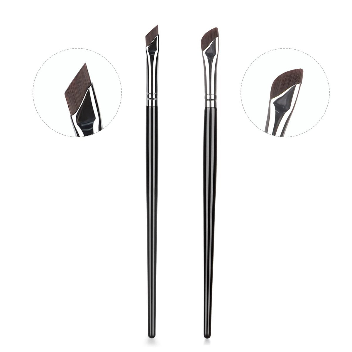 Etercycle 3-Piece Fine Angled Eyeliner Brush Set | Ultra-Thin Sickle Slanted Flat Angle for Precision Eyebrow, Eyeliner & Concealer - görsel 3
