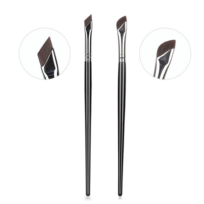 Etercycle 3-Piece Fine Angled Eyeliner Brush Set | Ultra-Thin Sickle Slanted Flat Angle for Precision Eyebrow, Eyeliner & Concealer