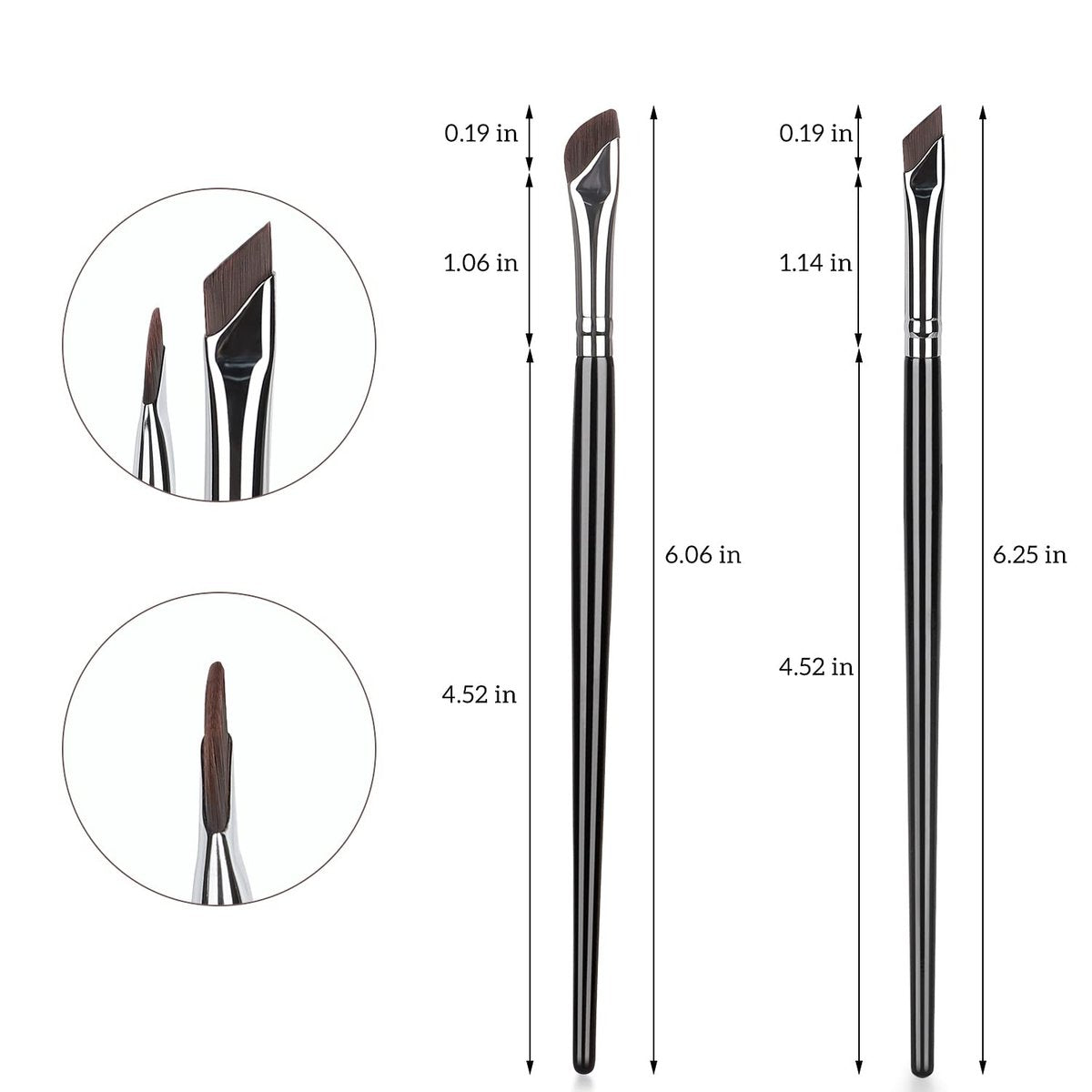 Etercycle 3-Piece Fine Angled Eyeliner Brush Set | Ultra-Thin Sickle Slanted Flat Angle for Precision Eyebrow, Eyeliner & Concealer - görsel 7