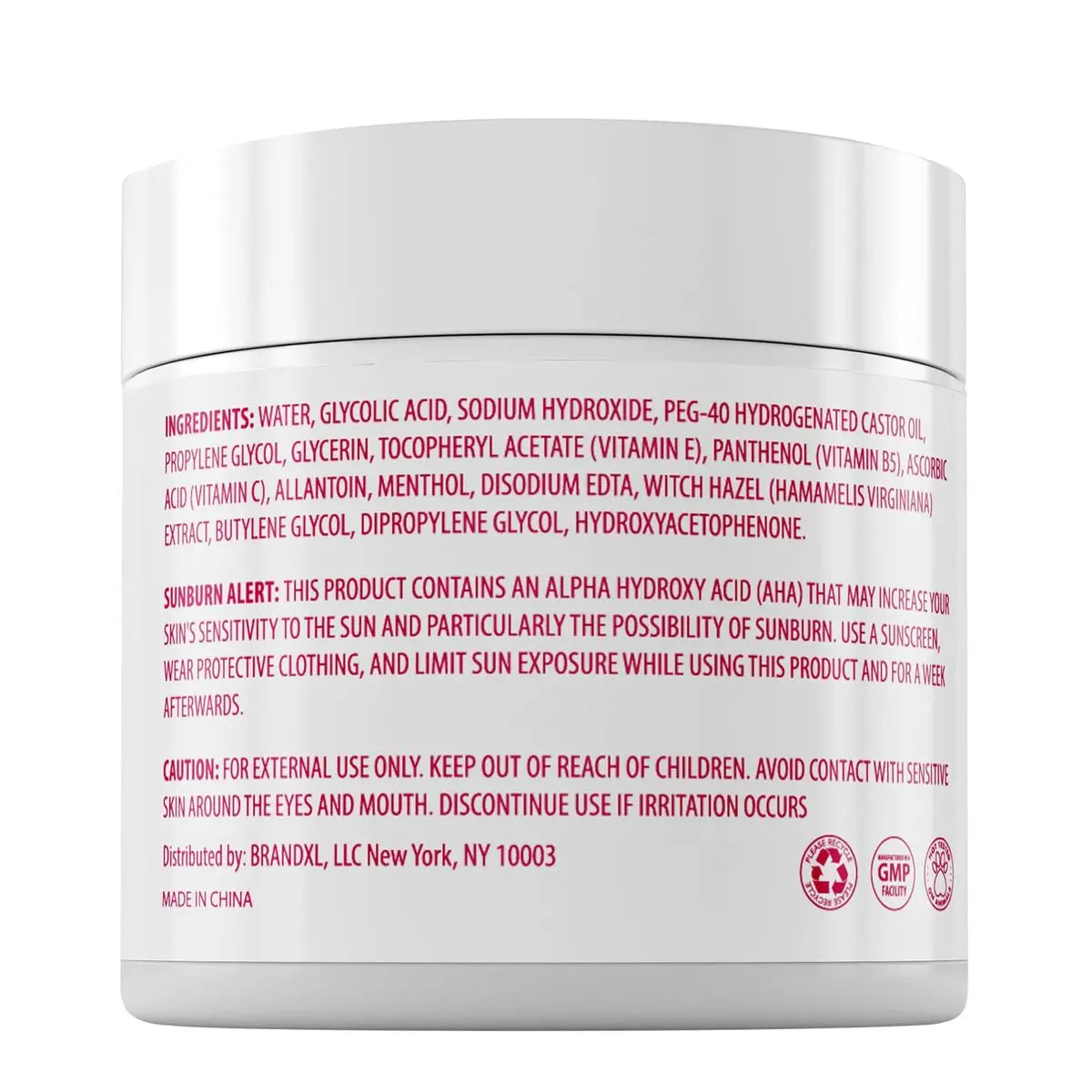 20% Glycolic Acid Pads (50 Pads) - Exfoliating Face Pads for Chemical Peel at Home - Glycolic Acid Peel with Vitamin C for Acne and Radiant Skin Avelisse
