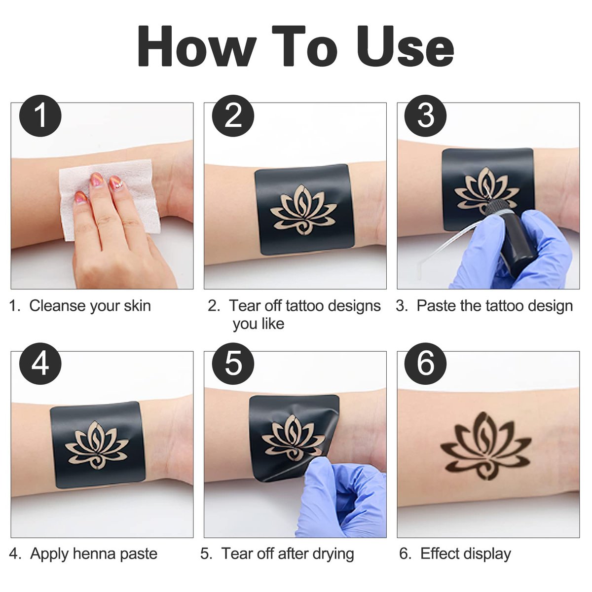 FANOST Henna Stencils Kit 24 Sheets – 400+ Reusable Tattoo Stencils for Kids, Teens & Adults – Airbrush & Temporary Tattoo Stencils for Face, Hand, Finger – Mehndi Stencil - görsel 16