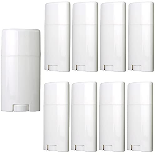 Minsily 10 Pack 75ml White Empty Deodorant Containers - Oval Twist Up Refillable Tubes for DIY Deodorants, Lip Balm, Chapstick - BPA-Free Plastic - görsel 2
