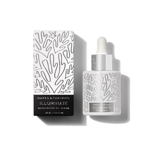Naked & Thriving Illuminate BC+ Face Serum – Hyaluronic Acid, Vitamin C, Bakuchiol – Organic, Vegan, Naturally-Derived – for Mature Skin, Dark Spots & Wrinkles (1 fl oz / 30 mL) Avelisse