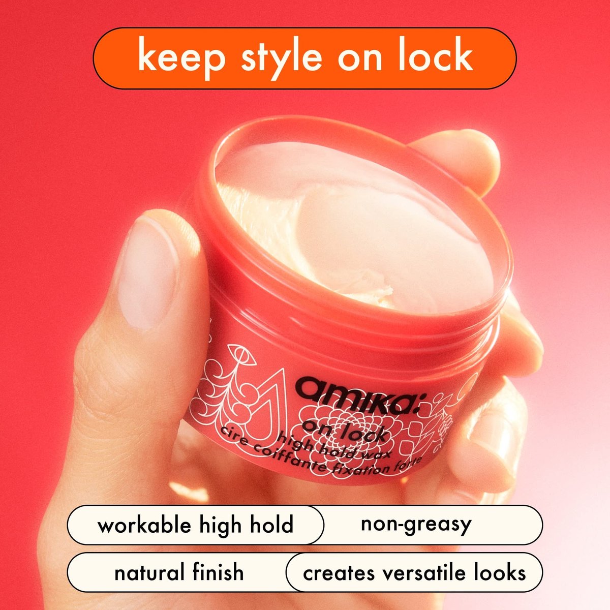 Amika On Lock High Hold Hair Wax – Signature, 1.7 oz Avelisse